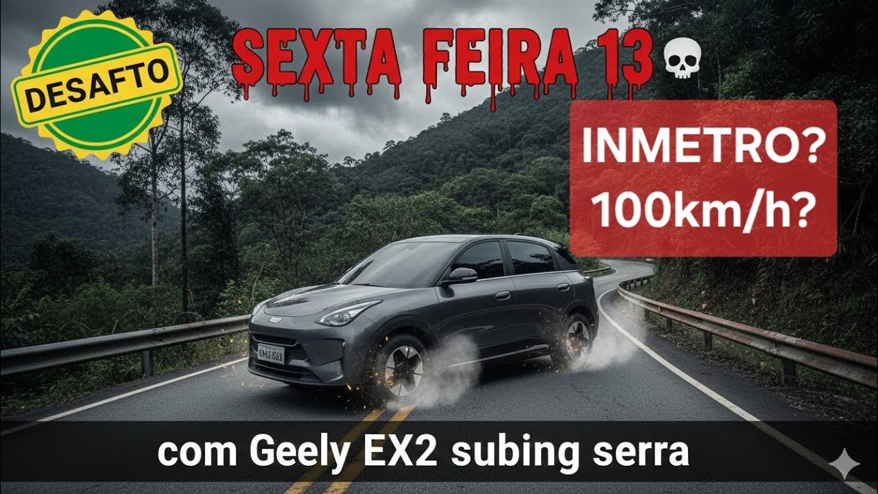 Desafio Geely EX2 subindo serra a 100kmH várias cidades!