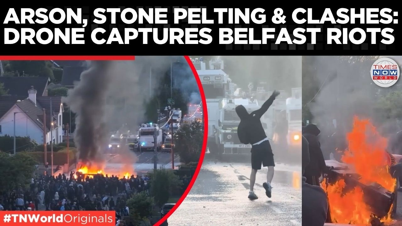 BELFAST ABLAZE: Drone Captures Massive Riots As Police Fire Water Cannons
