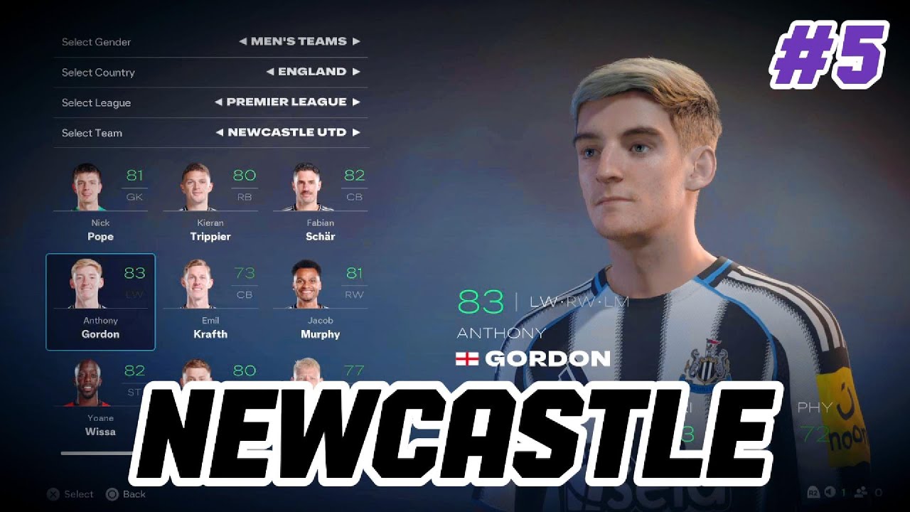 FC 26 NEWCASTLE PLAYER FACES AND RATINGS