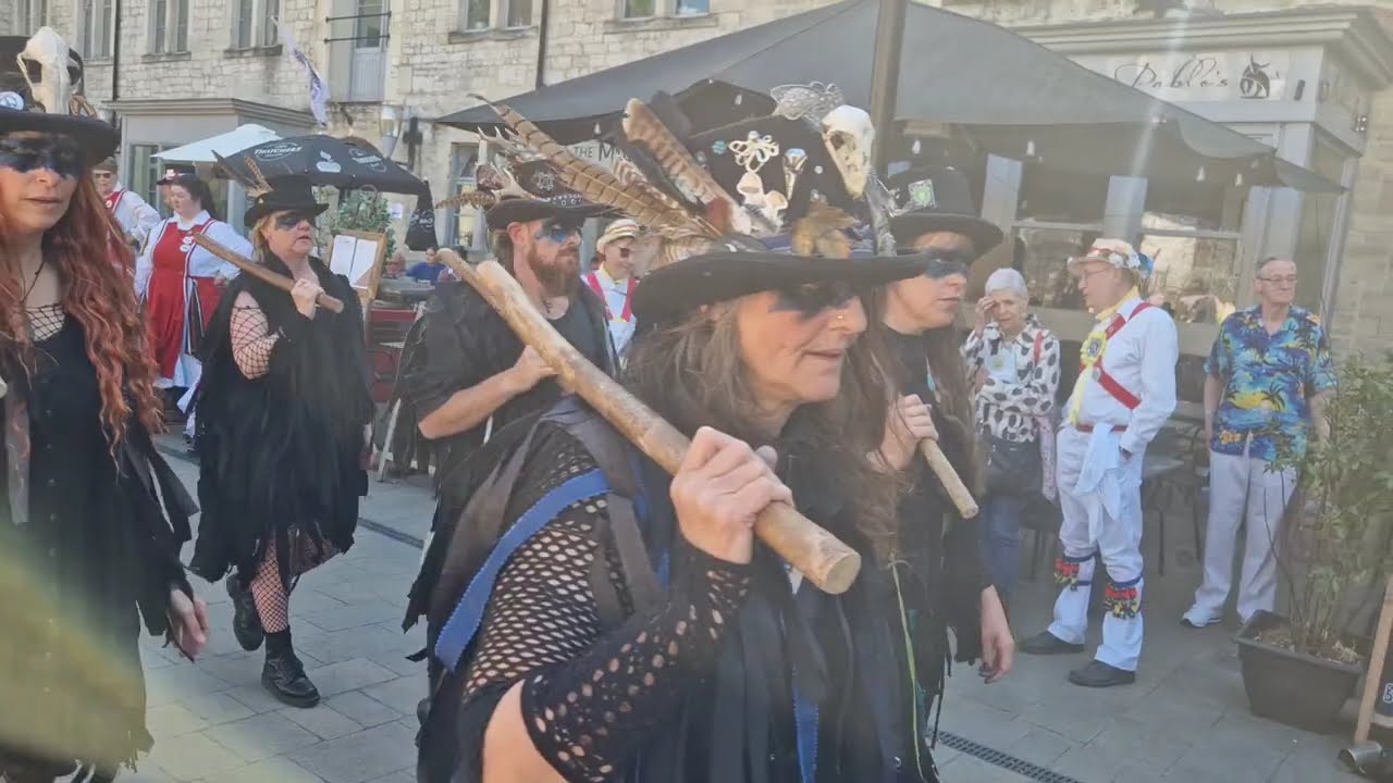 Beltane Border Morris dance Haytor at Bradford on Avon Green Man Festival 2025