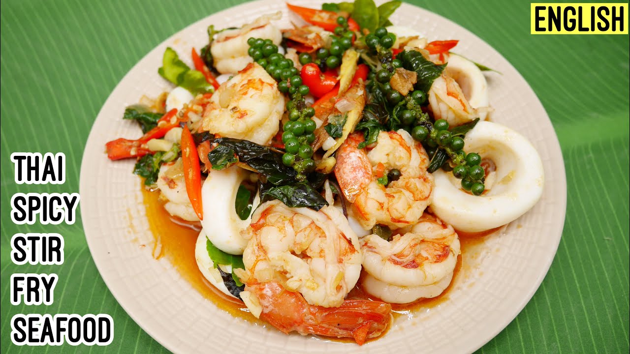 Thai Stir Fry Seafood | Pad Cha | Seafood Sizzling Stir Fry | Spicy Seafood Stir Fry Recipe