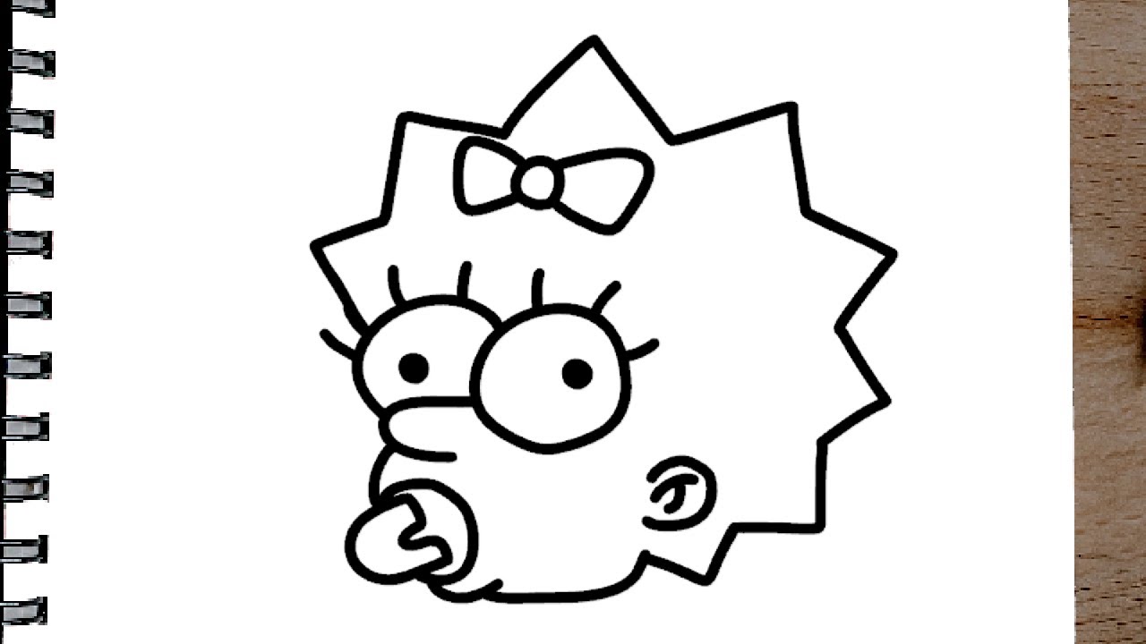 Como dibujar a MAGGIE SIMPSON fácil PASO A PASO