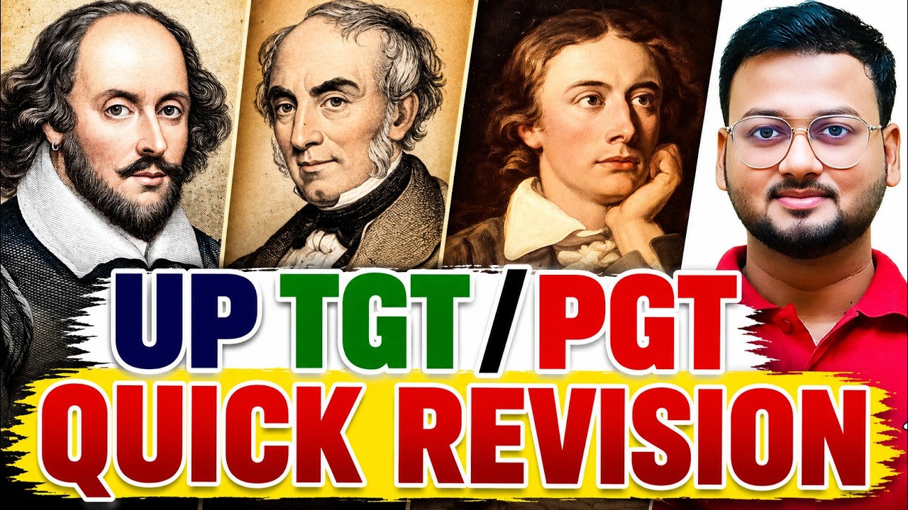 UP TGT PGT English Revision | Shakespeare | Wordsworth | Keats | Literature Lovers | AKSRajveer