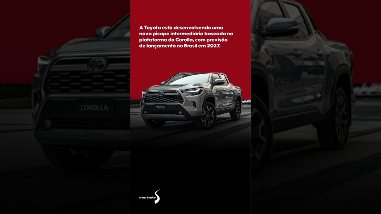 A Toyota est&aacute; desenvolvendo uma nova picape baseada no Corolla, com o lan&ccedil;amento no Brasil em 2027.