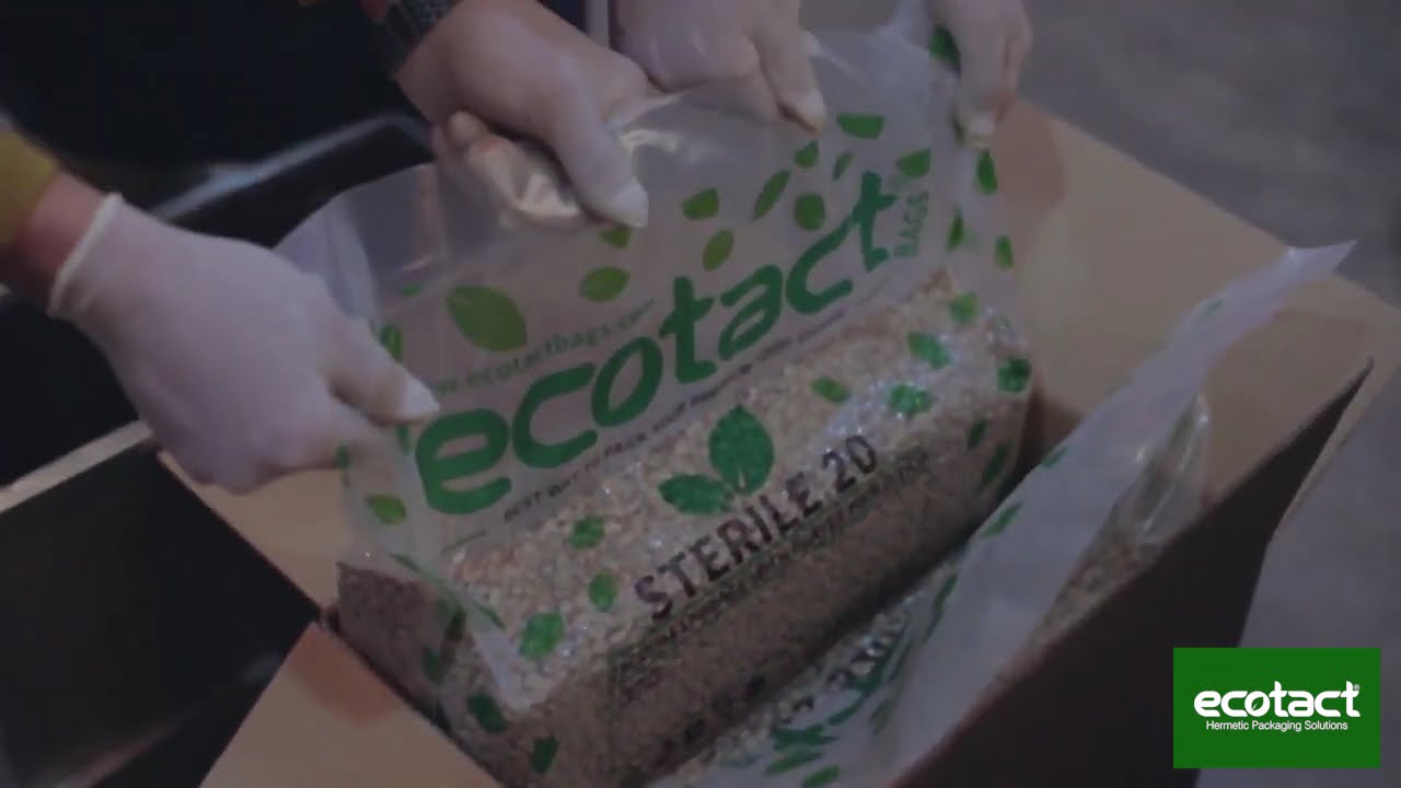 Perfectly Vacuum Packed Green Coffee Beans in Ecotact Sterile Bags | Ecovac 20-2 Machine| Ecotact