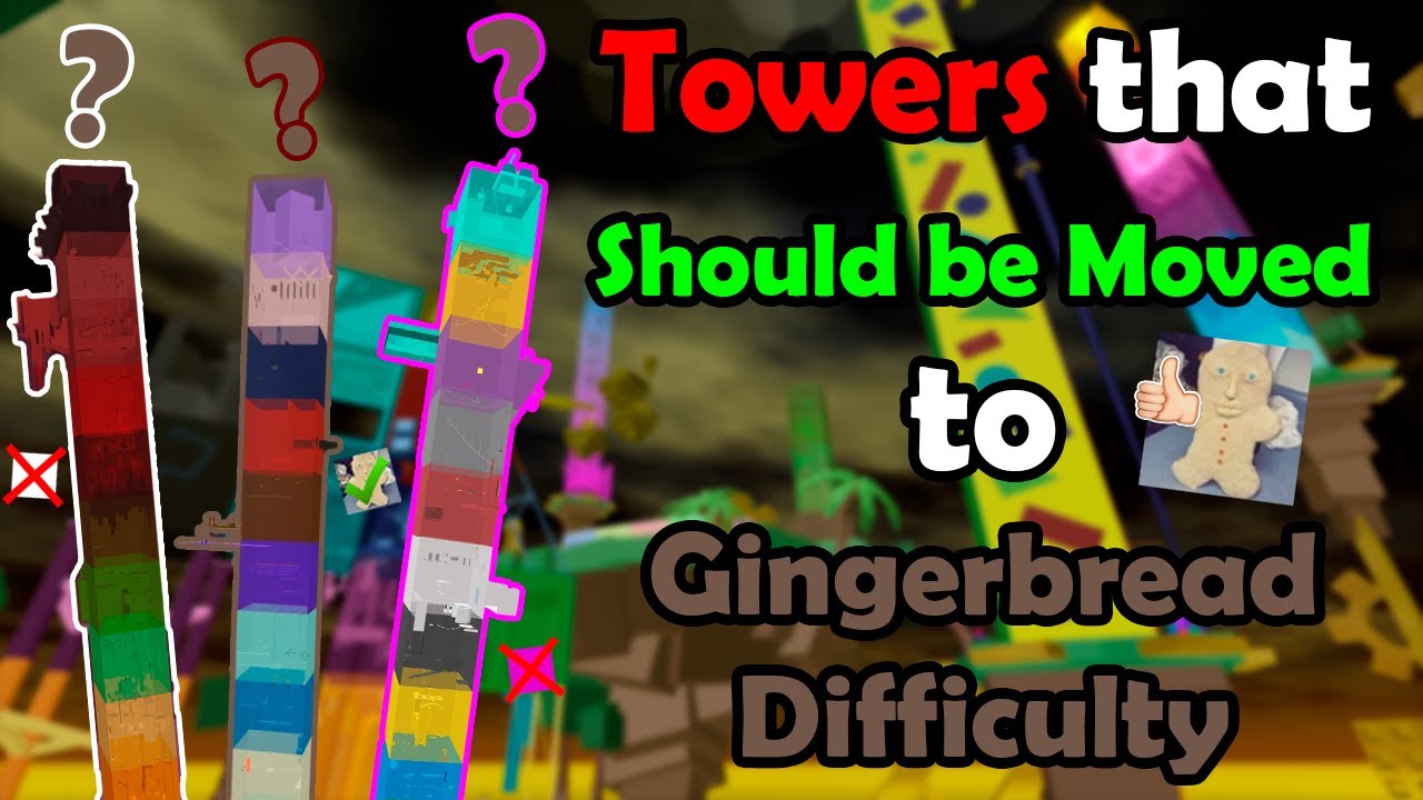 Towers that Should be Moved to Gingerbread Difficulty | JToH