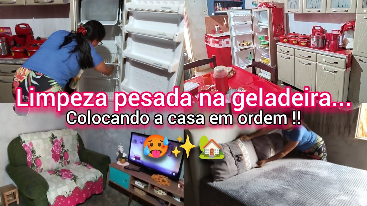 Mais uma rotina comigo/Limpeza completa na casa/Limpeza na geladeira ✨