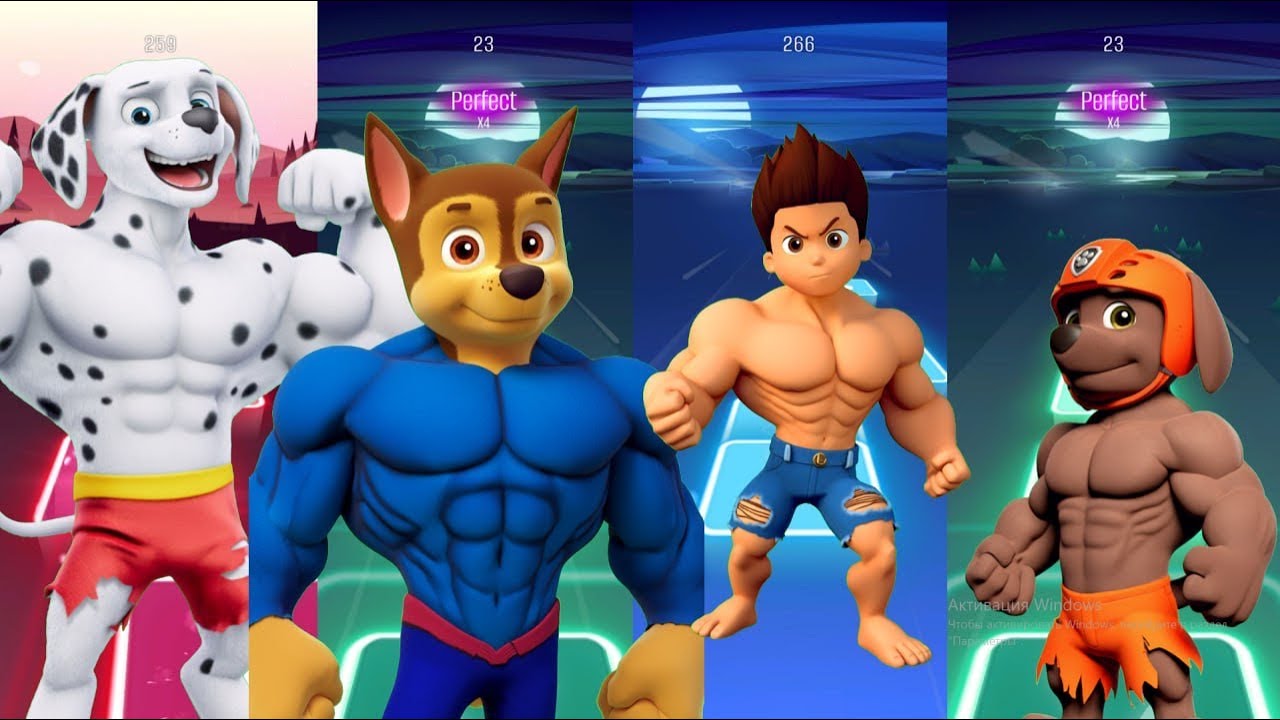 Paw Patrol Scary Chase 🆚 Ryder 🆚 Marshall Fun X Dance Cover | Tiles Hop _ Episode 4 #pawpatrol