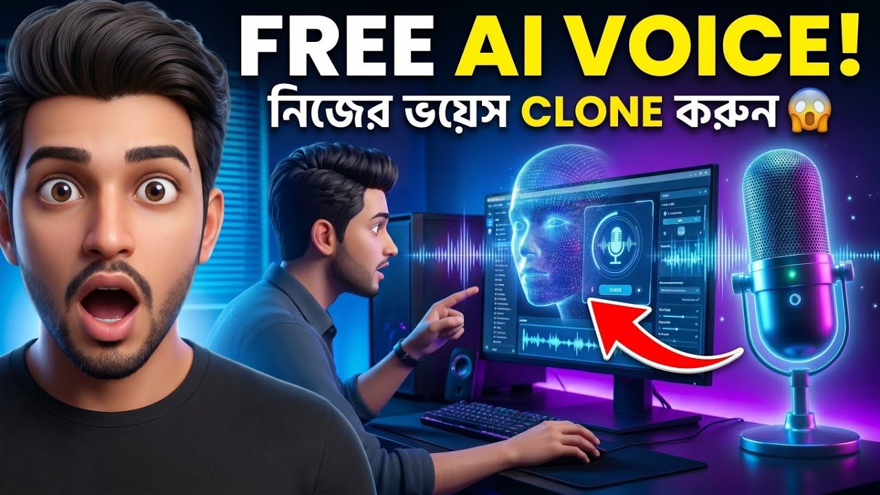 AI দিয়ে Voice Clone কিভাবে করবেন? আনলিমিটেড AI VOICE তৈরি করুন | 😱 FREE Bangla AI Voice Cloning