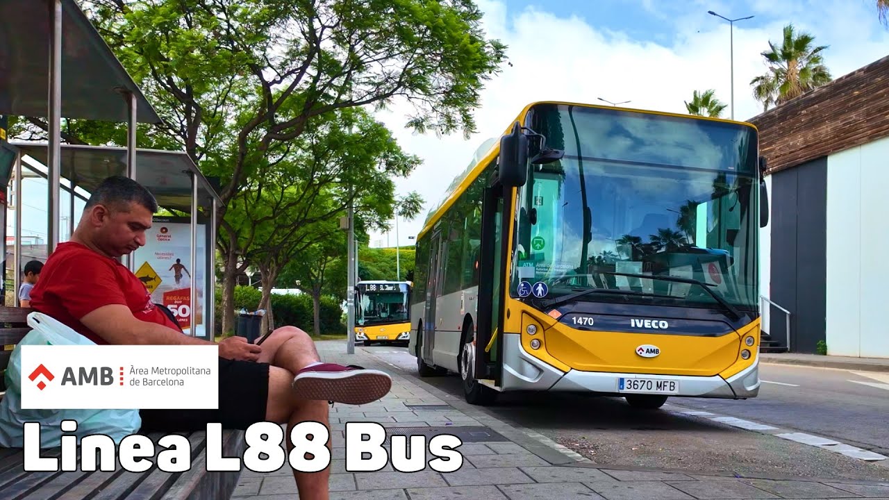 Автобус линии L88 - Барселона, Испания - полное путешествие