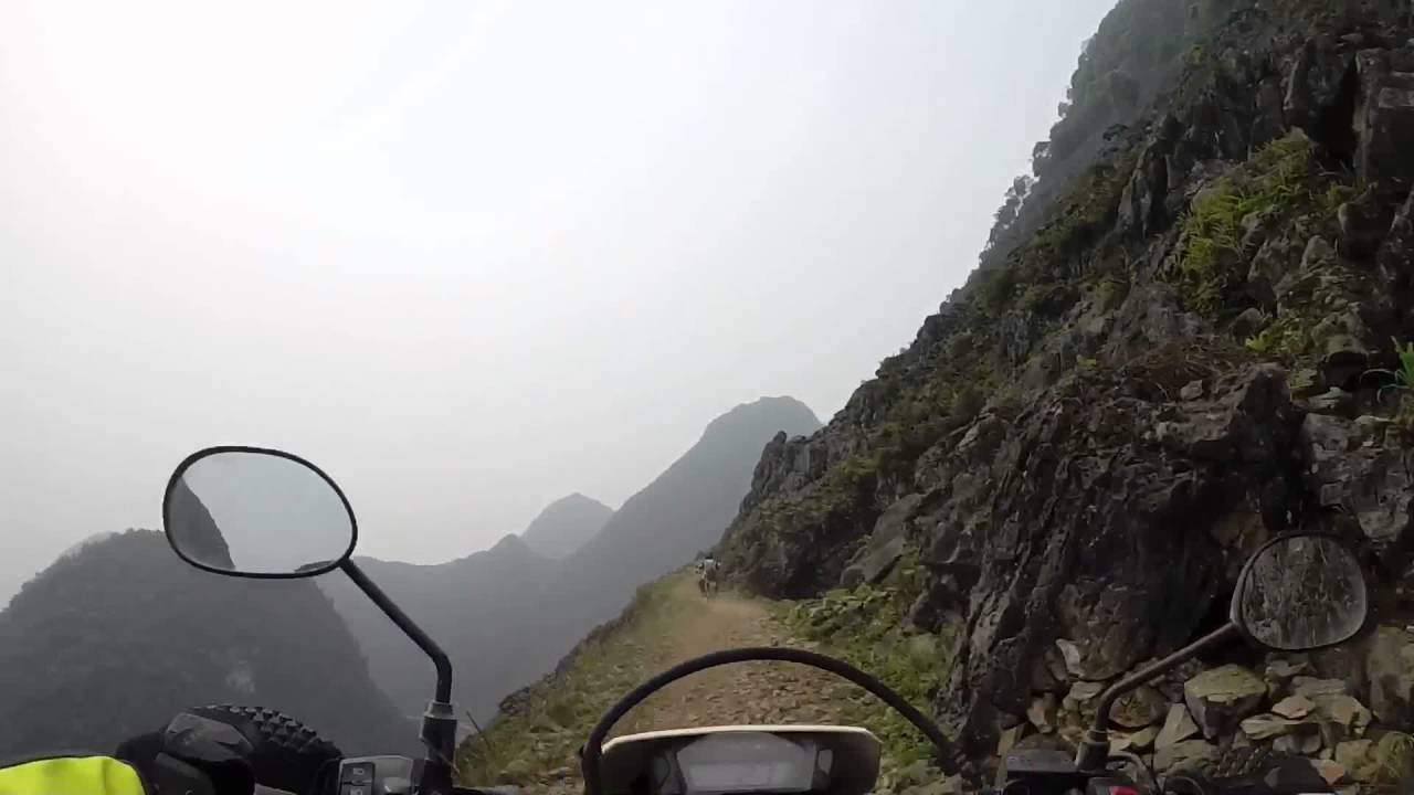 North Vietnam motorcycle ride on cliff edge
