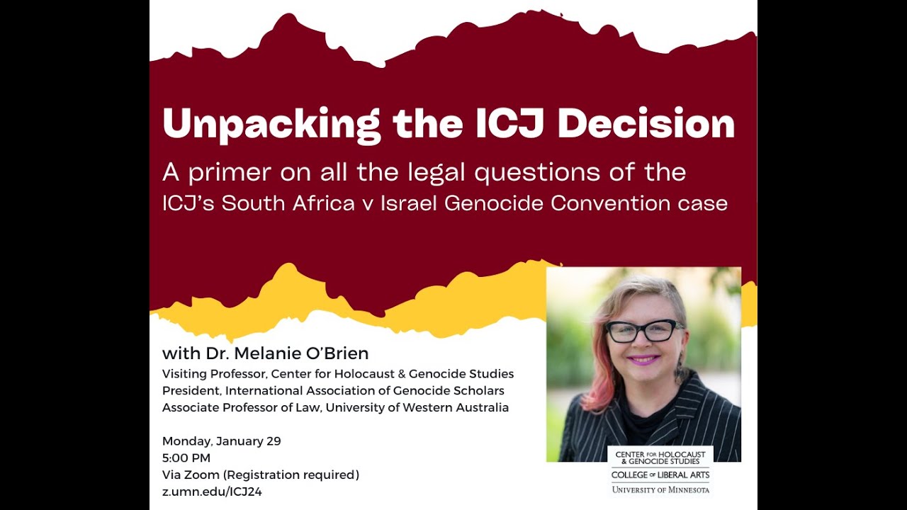 Unpacking the ICJ Decision with Dr. Melanie O'Brien