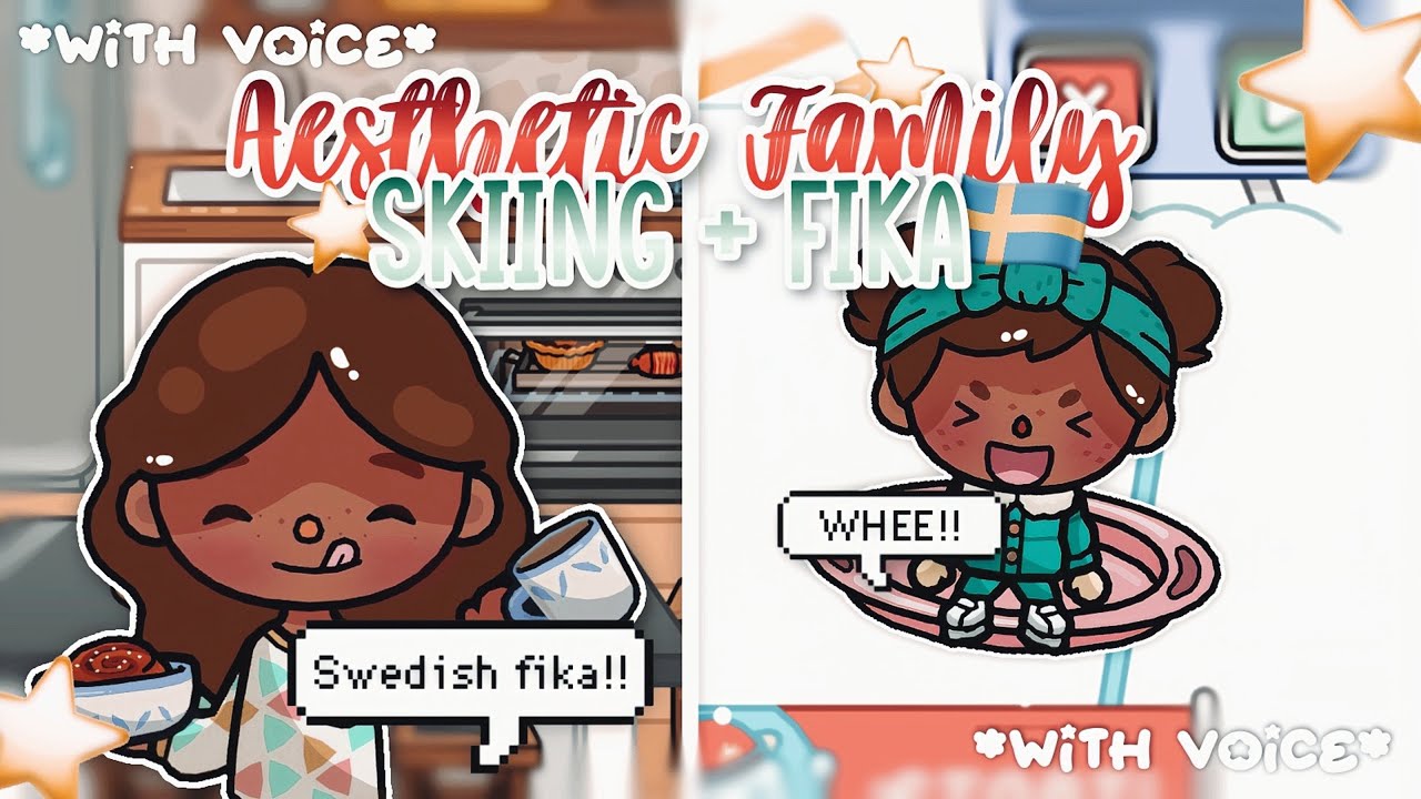 Family Skiing + Swedish Fika! 😋 *with voice 🎙* Toca Boca Family Roleplay 🇸🇪