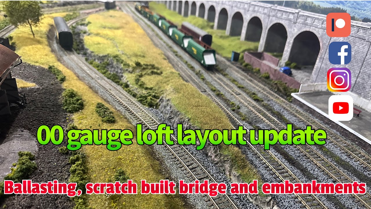 Model railway layout update - Ballasting, embankments and a scratch built bridge