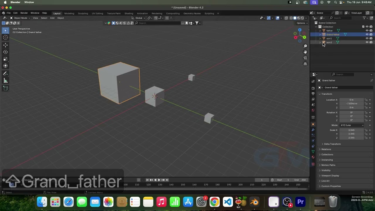 Parenting in Blender