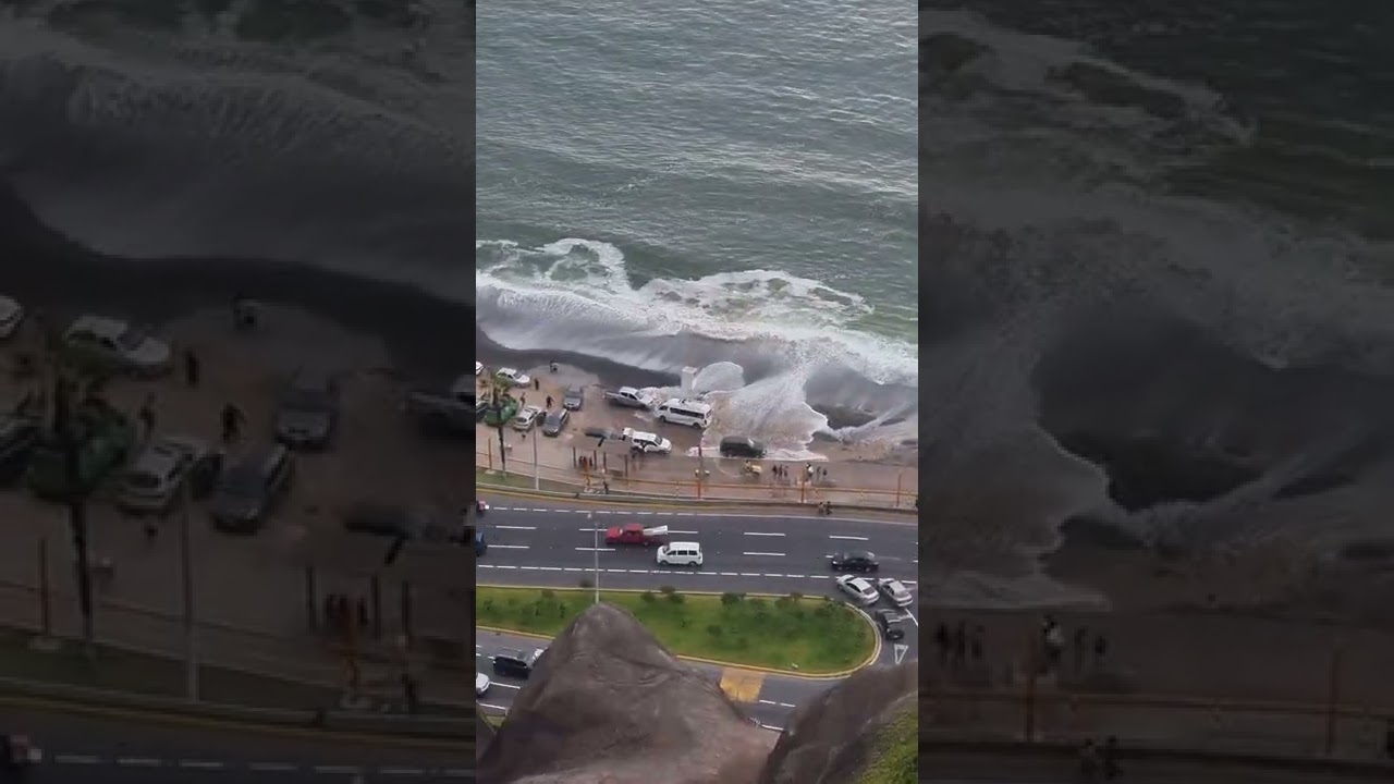 Tsunami llega a Per&uacute;! 😱 Playa Redondo Miraflores.