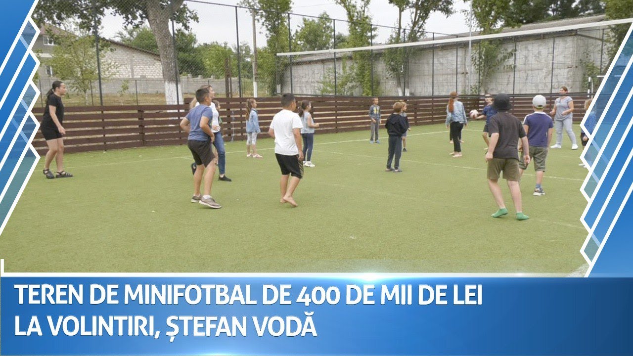Copii din Volintiri Ștefan Vodă au un teren de minifotbal de aproape o jumătate de milion de lei