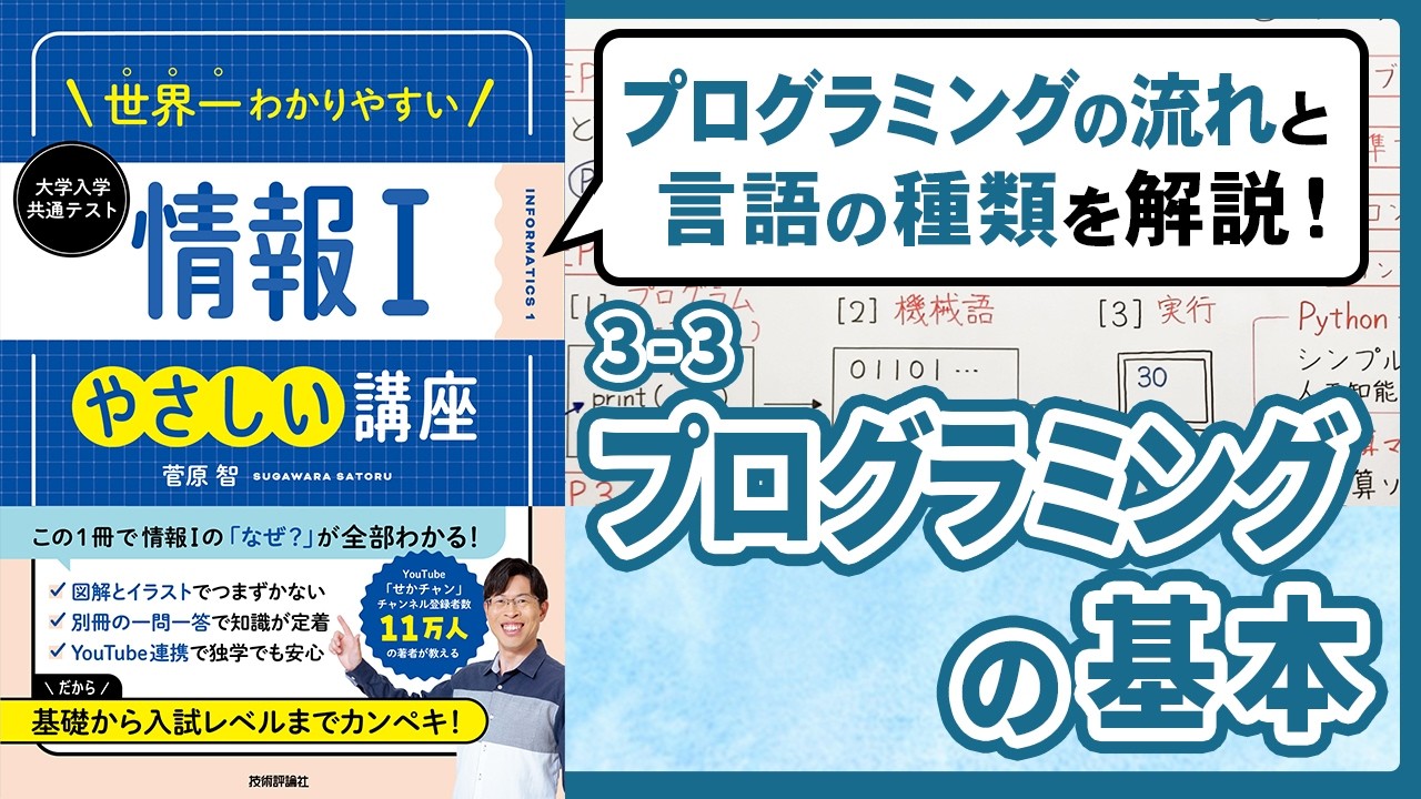 プログラム・ソースコード・設計・コーディング・テスト・アセンブリ言語・高水準言語・コンパイラ言語・インタプリタ言語【情報I基礎】3-15 プログラミングの基本