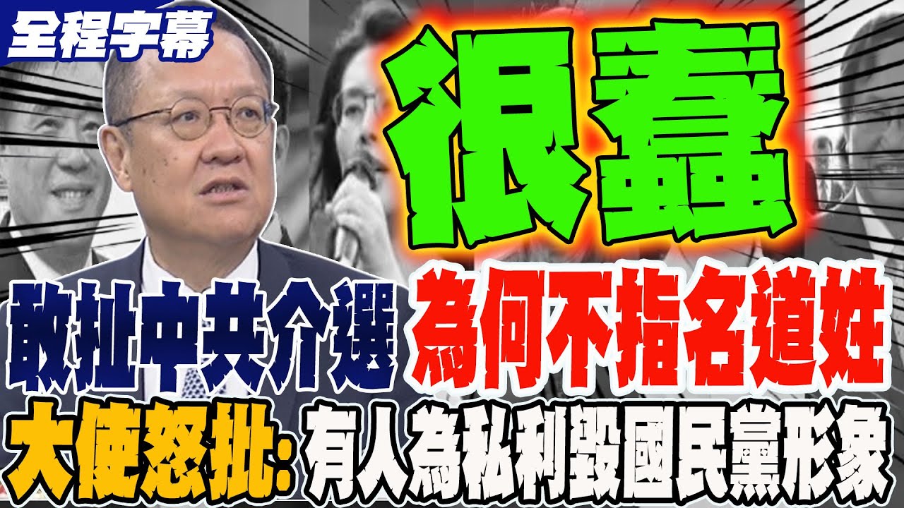 《全程字幕》扯中共介選黨主席 為何不指名道姓?! 大使怒轟:有人為私利毀國民黨形象