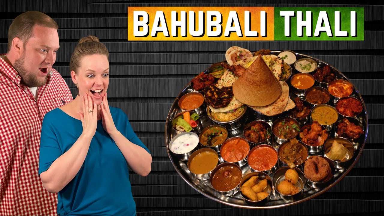 We found the biggest THALI in America 🔥over 50 items🔥!!  Indian food reaction
