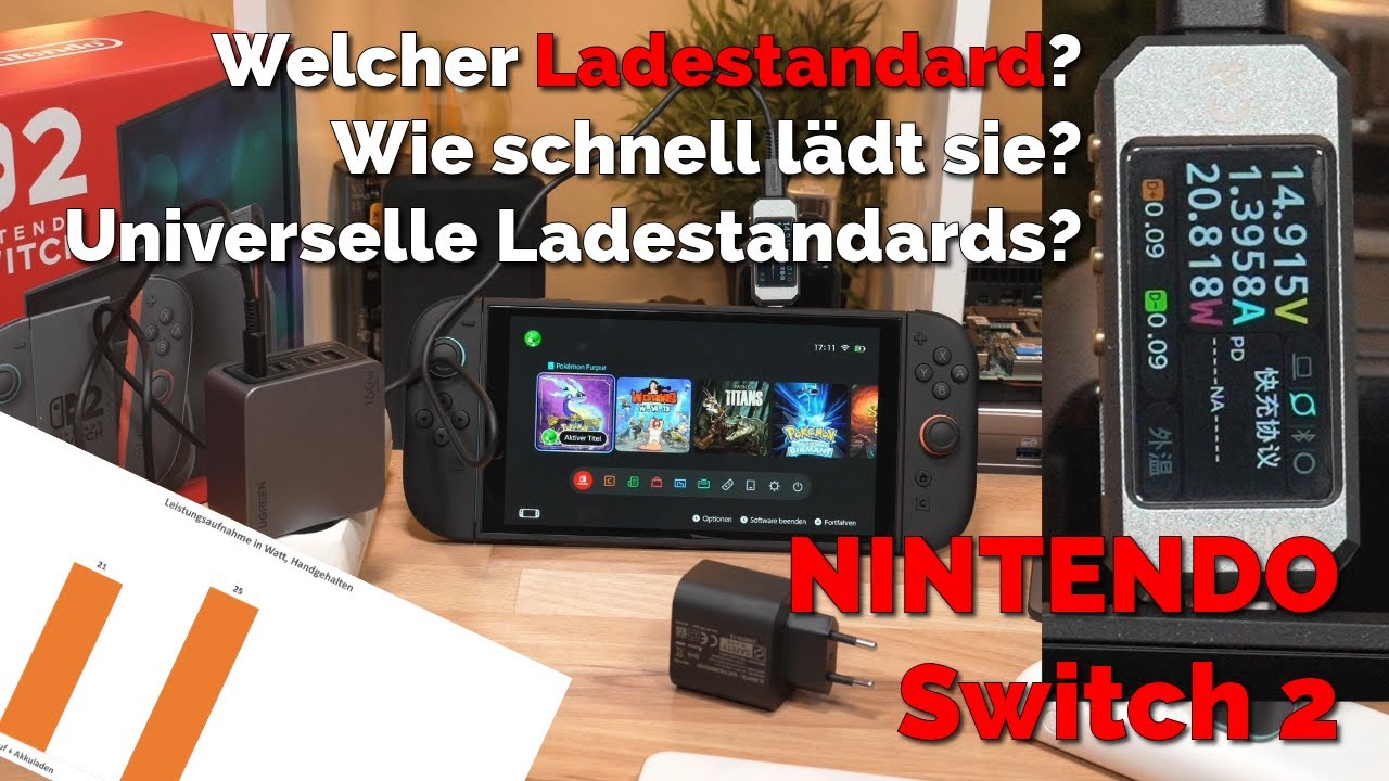 Nintendo Switch 2 Ladegeschwindigkeit, Ladestandard und andere Infos