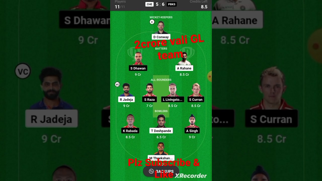 #CskvsPbks #dream11 #playing11