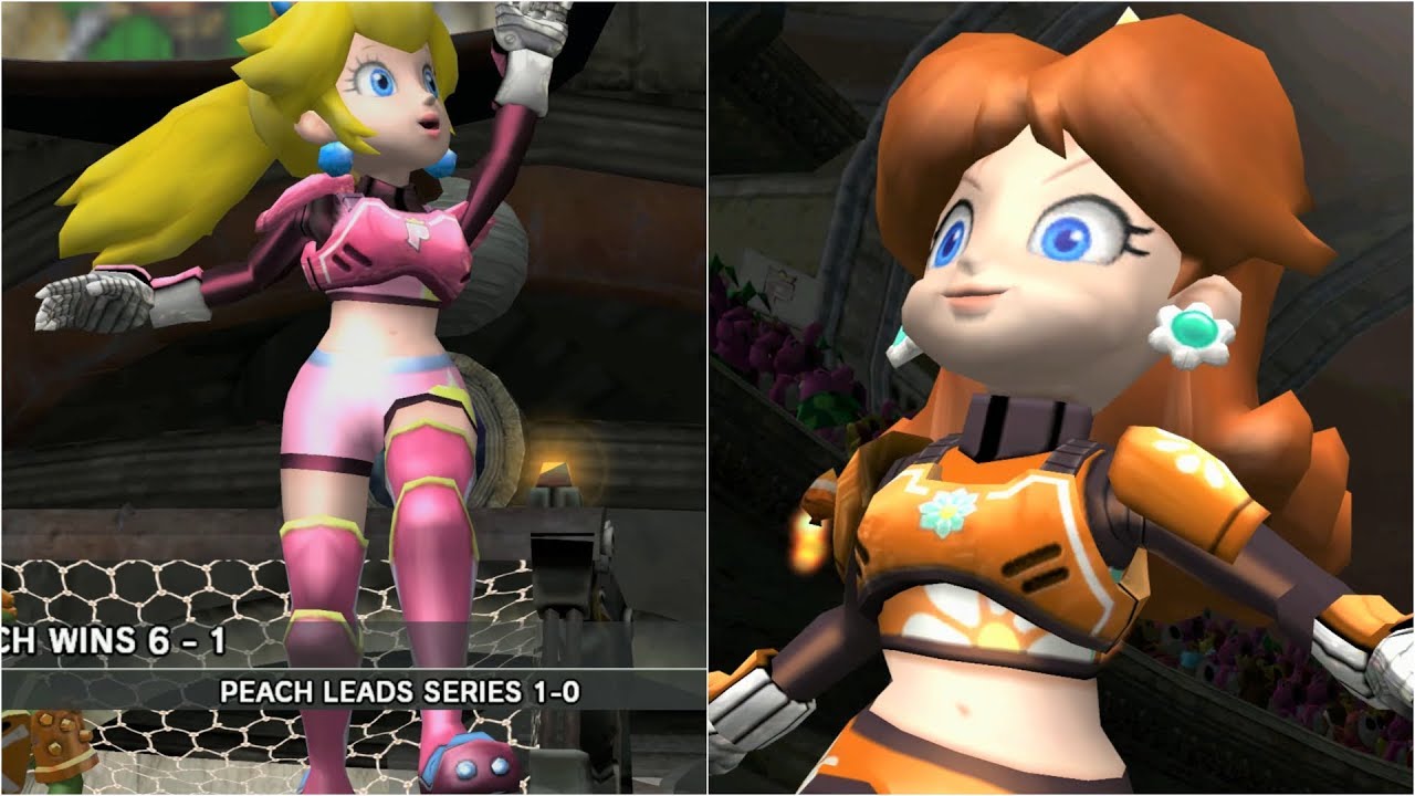 Mario Strikers Charged - Peach vs Daisy - Wii Gameplay (4K60fps)