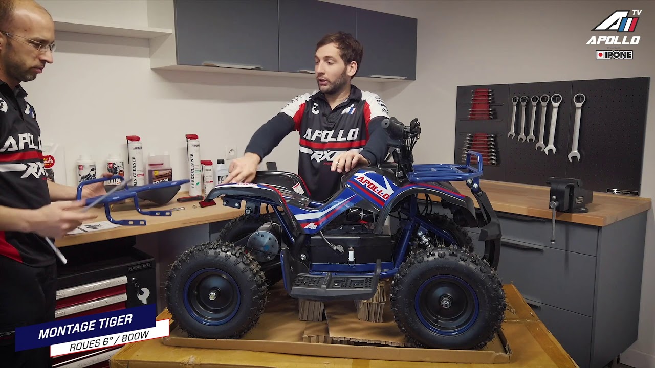 Unboxing & Instructions de montage - Pocket quad électrique enfant Tiger 800W - Apollo Motors