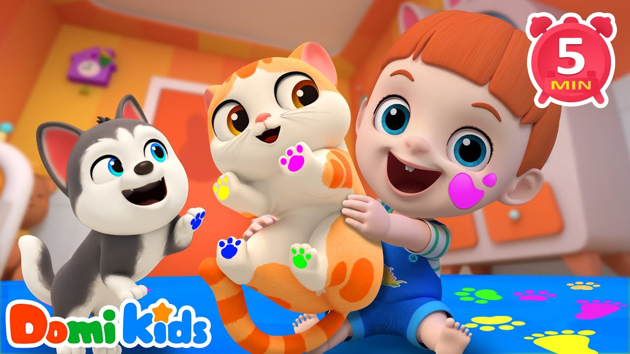 彩色小腳印｜Baby Baby Yes Papa (Colorful Feet Version)｜動物兒歌｜寶貝多米-動物派對