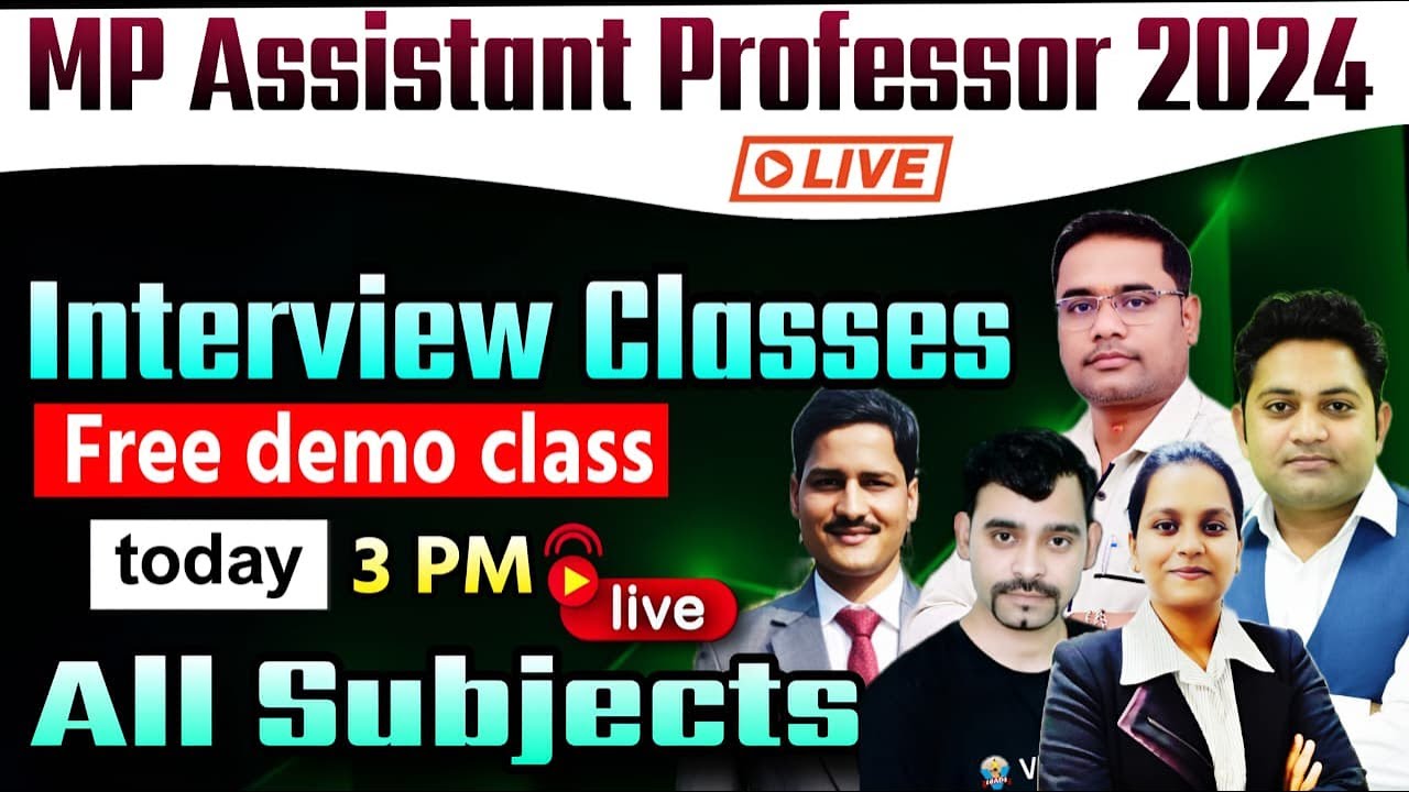 MP  Assistant Professor Interview live Class  | interview AP live class | mehra classes