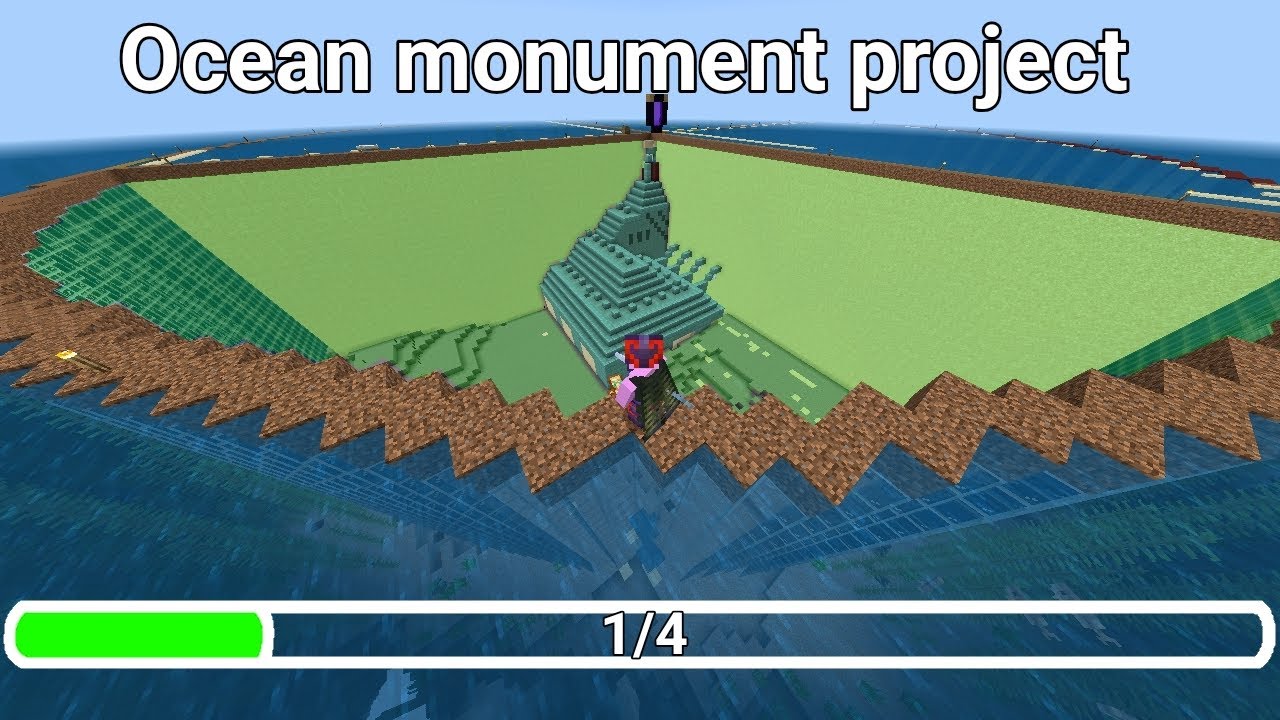 I drained the ocean monument in Minecraft bedrock!!