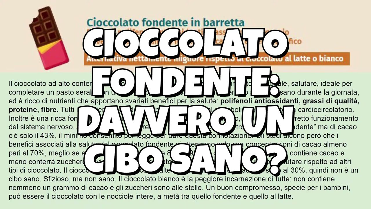 👉 Cioccolato fondente: davvero &egrave; un cibo sano?