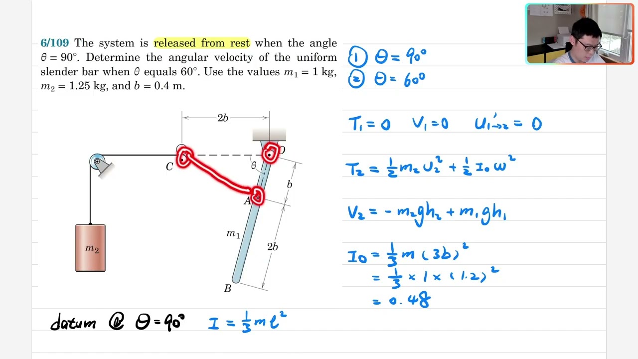 Example 6-109 Work-Energy Relation in General equations of motion