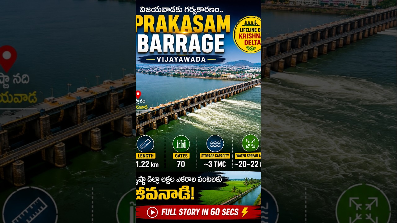 Prakasam Barrage: The Lifeline of Krishna Delta 🌊 | Vijayawada | Andhra Pradesh