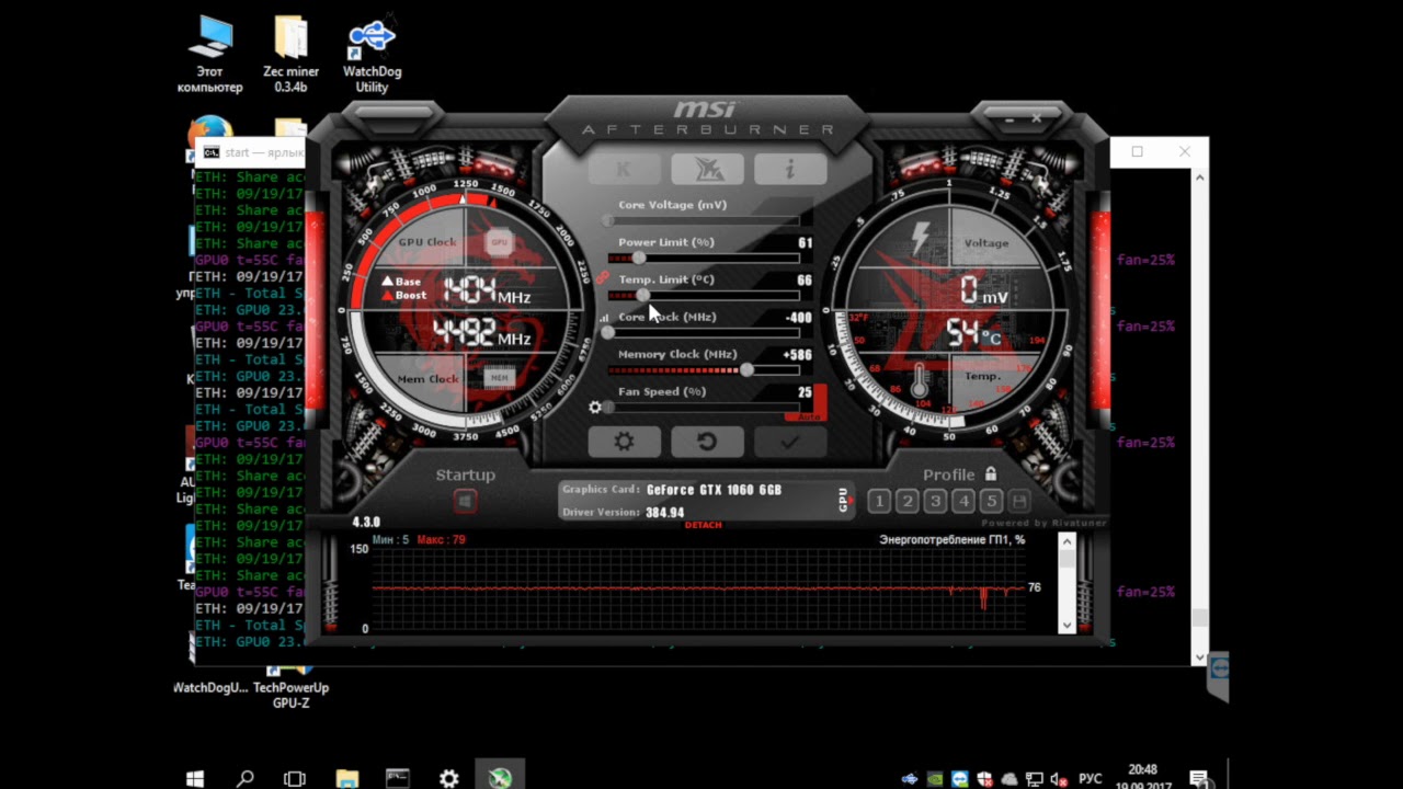 Разгон ASUS STRIX-GTX1060-O6G-GAMING на Ethereum (Ethash - DaggerHashimoto)