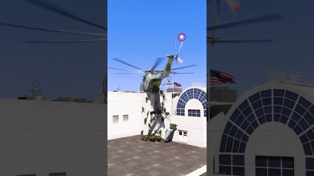 Army Jump from Helicopter while Drone Attack gta5 ep635 #shorts #short