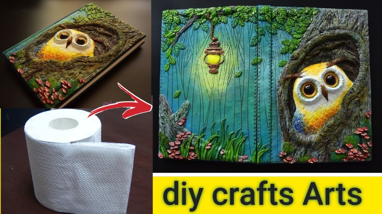 Идея декора блокнота Обложка для ноутбука / 3d украшение для блокнота из папье-маше / Поделки