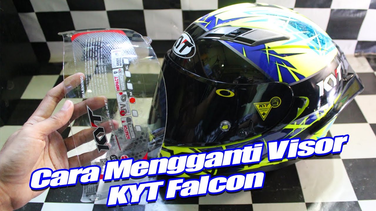 Tutorial Cara Melepas dan Mengganti Kaca Helm KYT Falcon ke Dark Flat Visor
