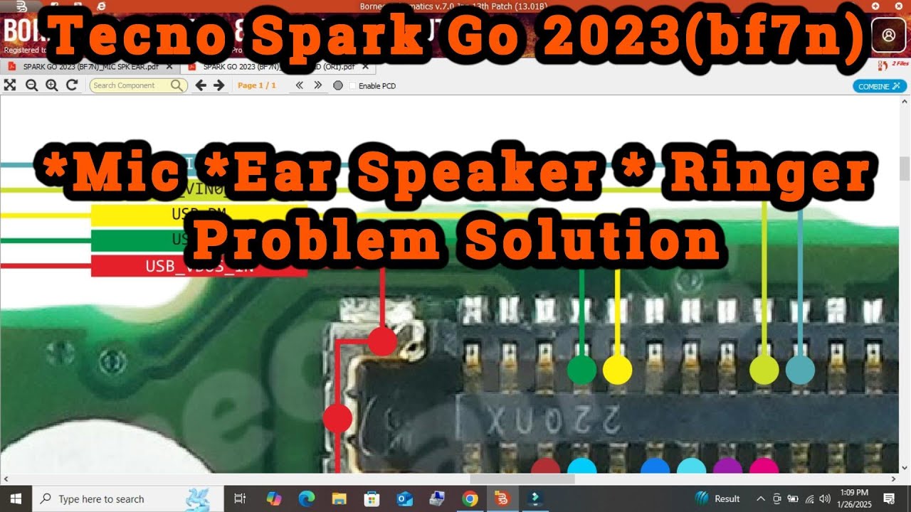 Tecno Spark Go 2023 (bf7n)  Mic Ear Speaker Ringer Problem Solution || Tecno Spark Go 2023 Sub Board