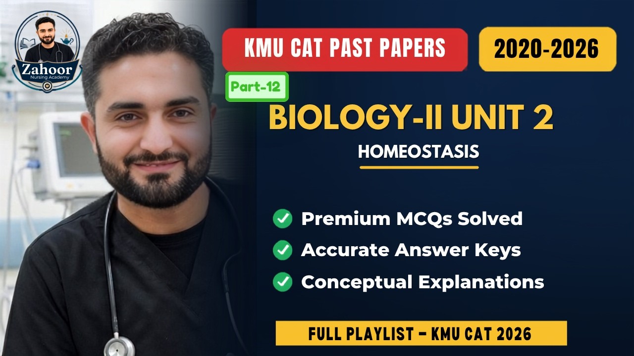 KMU CAT Biology-II Past Papers (2020-2026) Part 12: Homeostasis MCQs