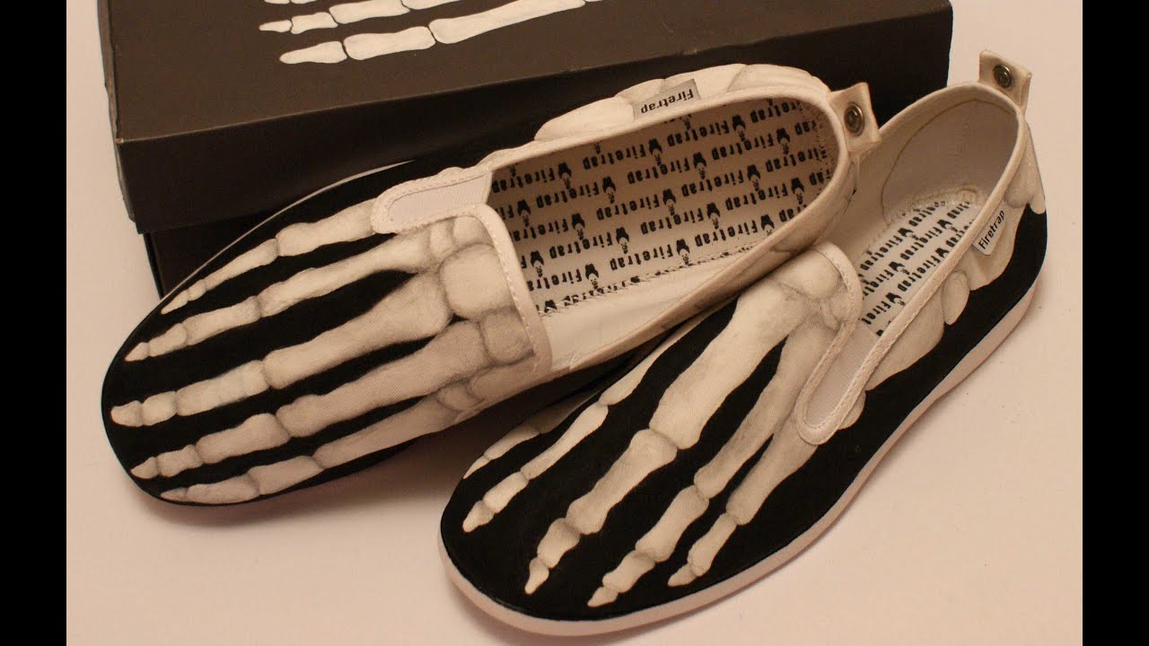 DIY Paint Your Own Canvas Skeleton Shoes/Vans (Remake)