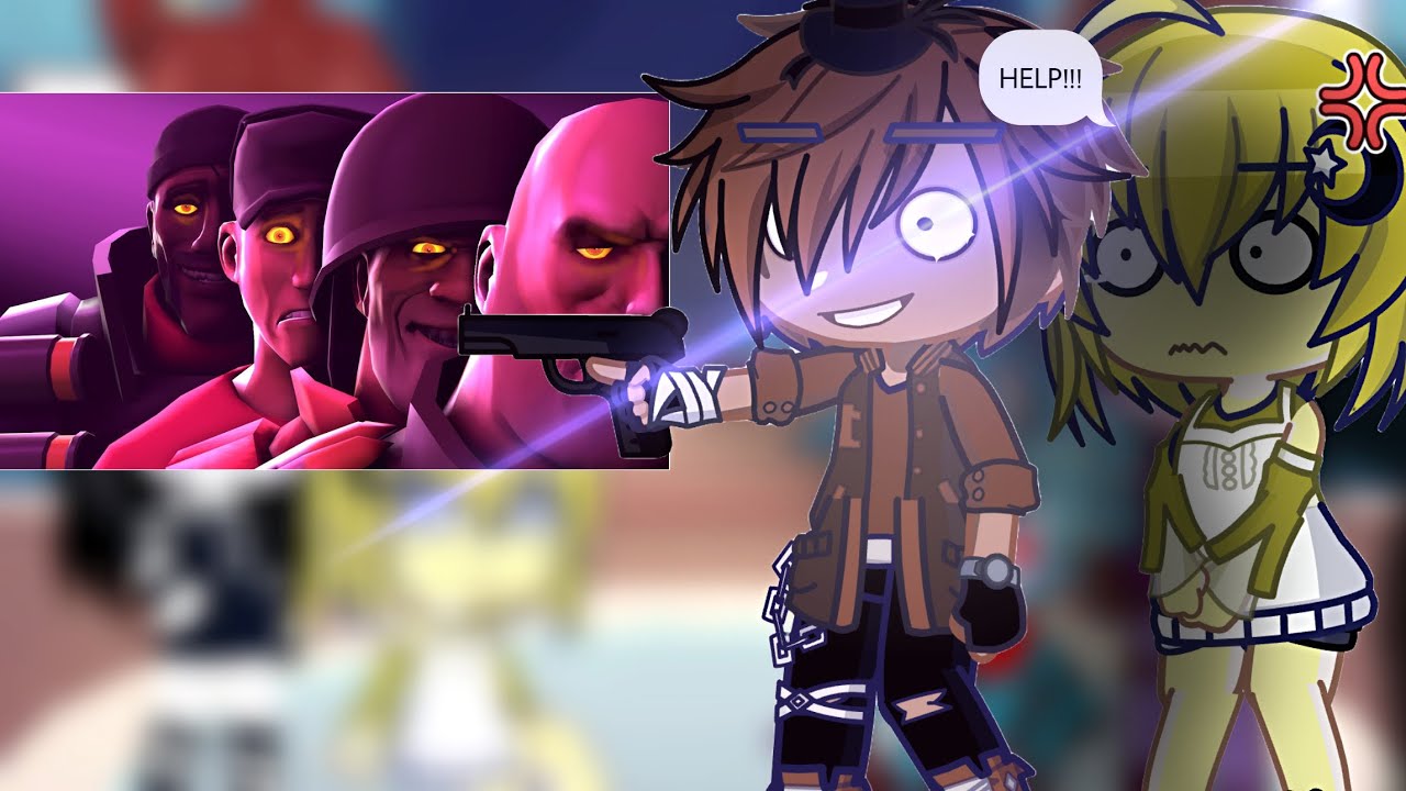 Реакция FNAF на FNAF против TF2 (Gacha Life)