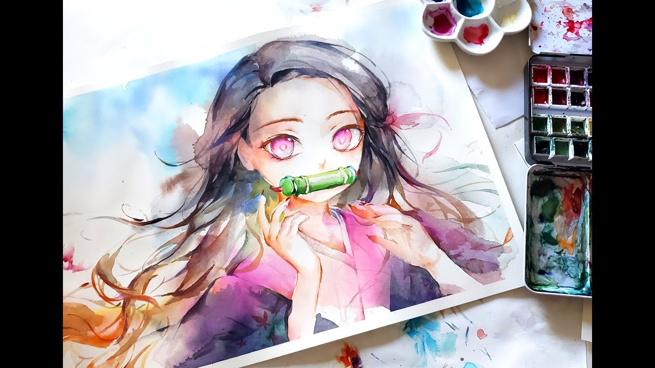 Nezuko Speedpaint! - Watercolor [Kimetsu no Yaiba]