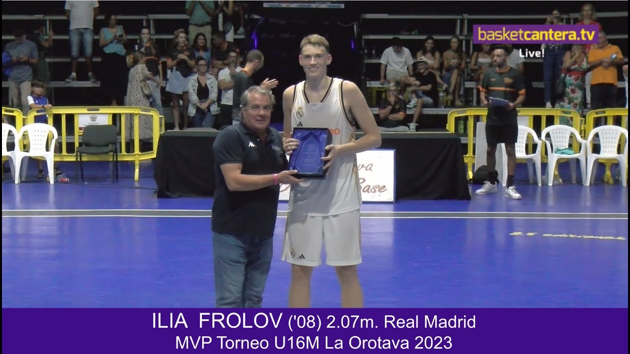 ILIA FROLOV ('08) 2.07m. Real Madrid. MVP Torneo Internacional U16 La Orotava 2023 #BasketCantera.TV