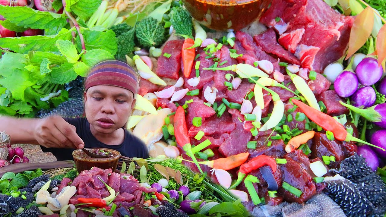 #เนื้อสัน#สามสิบกลีบ#แจ่วเพี้ยขมๆสามสิบกลีบอ้อมตับเนื้อสันวัวหมากลิ้นฟ้าแกล้มแซ่บๆ