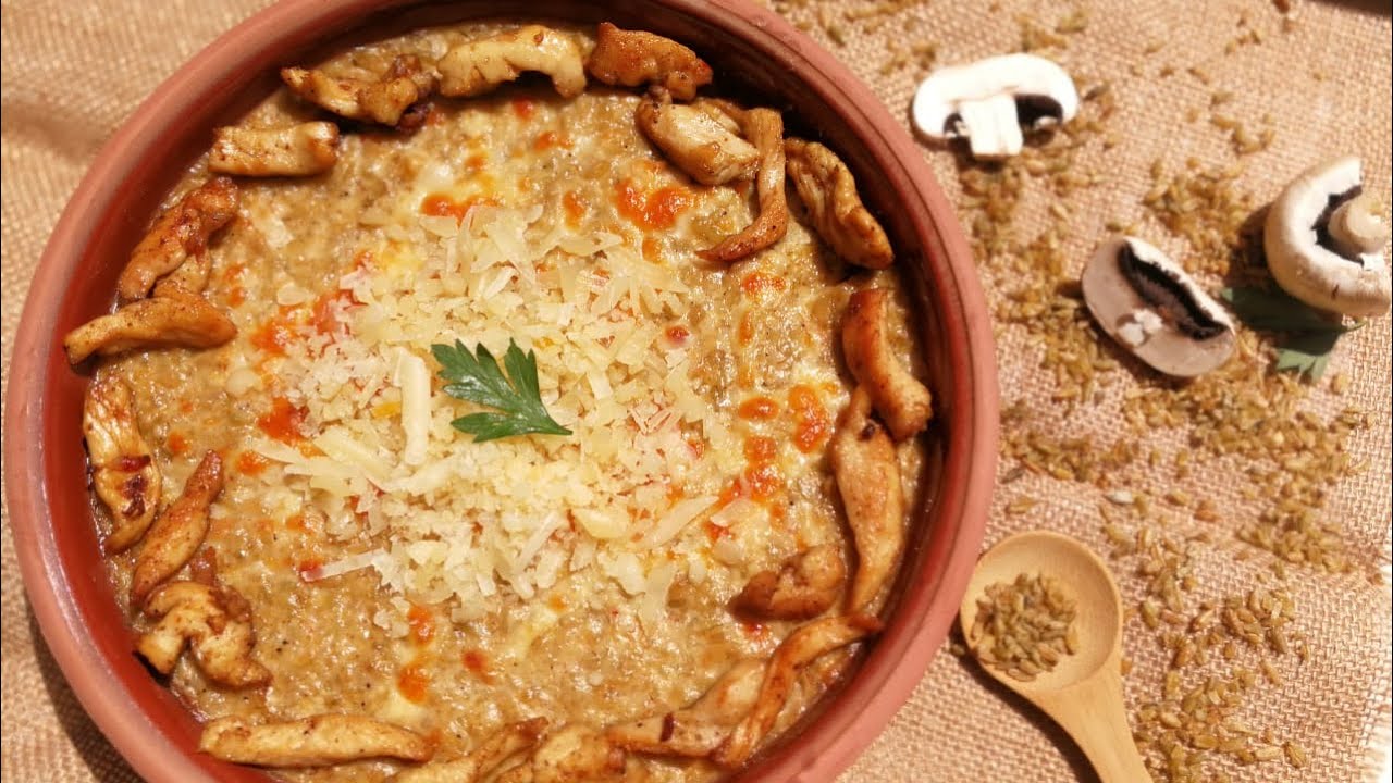 #فريكوتو بالكريمة/ فريكة ريزوتو /فخارة الفريكة بالكريمة و الفطر من مطبخ الشيف علا نيروخ #شيف_عالطريق