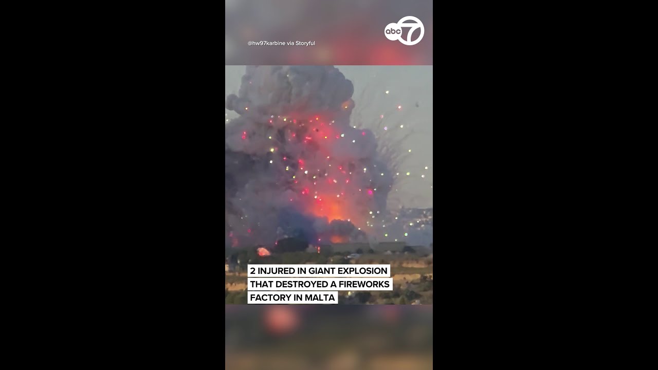 Giant fireworks factory explosion in Malta