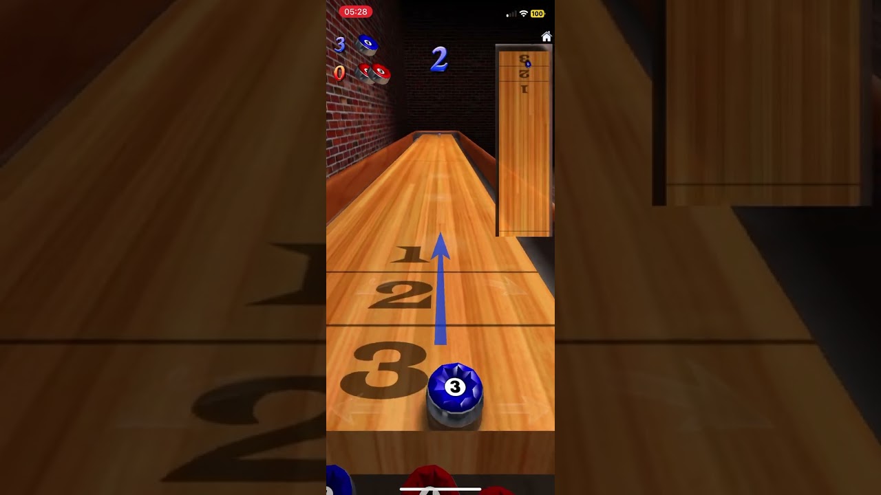 10 pin shuffle: (Playing at 5AM) Playing shuffleboard with opponent named Rookie Ricky. Up to 11 pts