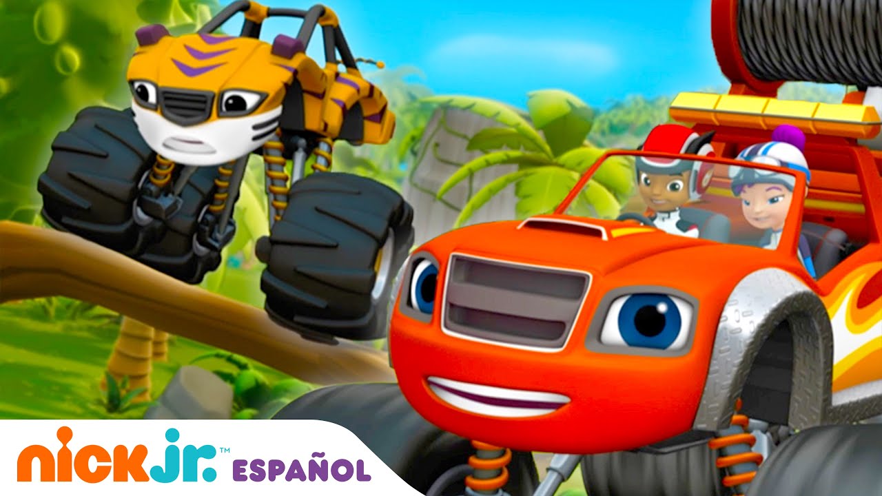 Blaze y los Monster Machines | ¡Blaze debe salvar a Stripes! | Nick Jr. en Español