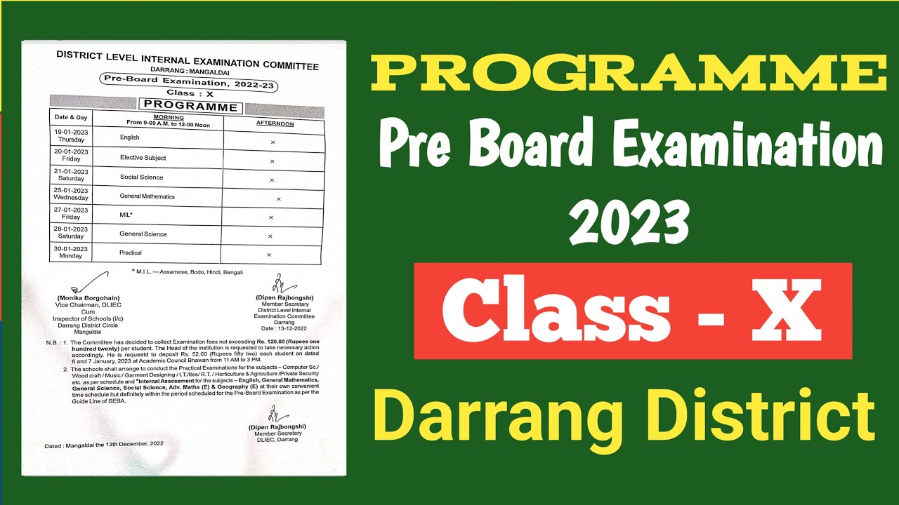 Pre Board Examibation 2023 of Darrang District  ॥ Pre Board Exam ॥@studentsqueenassam